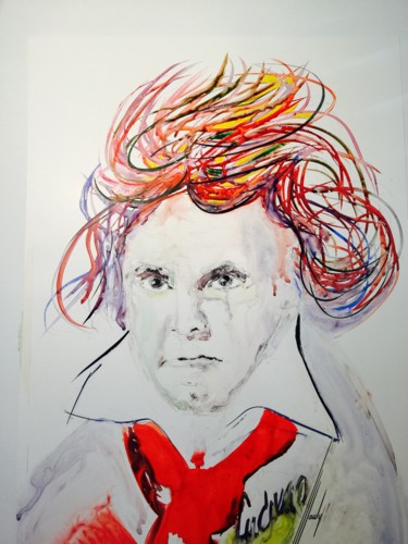 Painting titled "Beethoven" by Jean Louis Pauly, Original Artwork