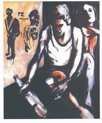 Peinture intitulée "basquiat's blues" par Jean Louis Renaudin, Œuvre d'art originale, Huile