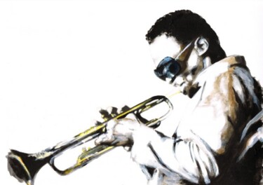 Pintura intitulada "miles davis" por Jean Louis Renaudin, Obras de arte originais