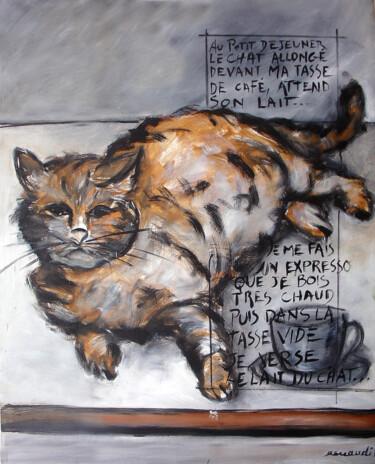 Peinture intitulée "mon-chat-1.jpg" par Jean Louis Renaudin, Œuvre d'art originale