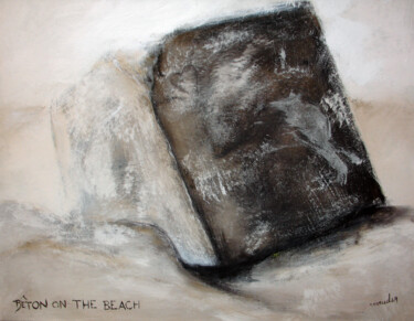 Schilderij getiteld "beton on the beach" door Jean Louis Renaudin, Origineel Kunstwerk, Acryl