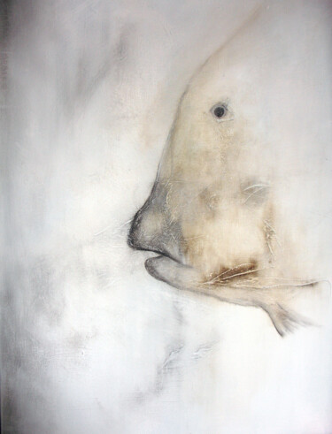 Pintura titulada "poisson-lune" por Jean Louis Renaudin, Obra de arte original