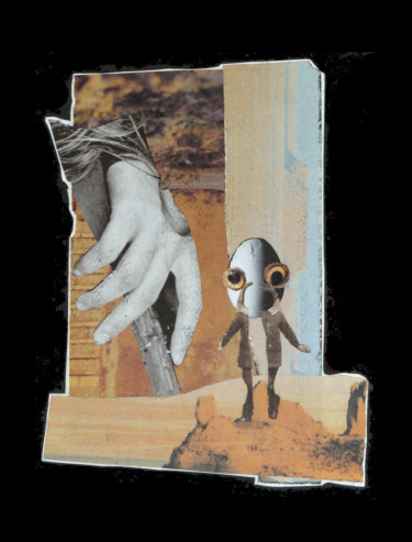 Collages titled "1. Le petit homme" by Jean-Louis Rivière, Original Artwork