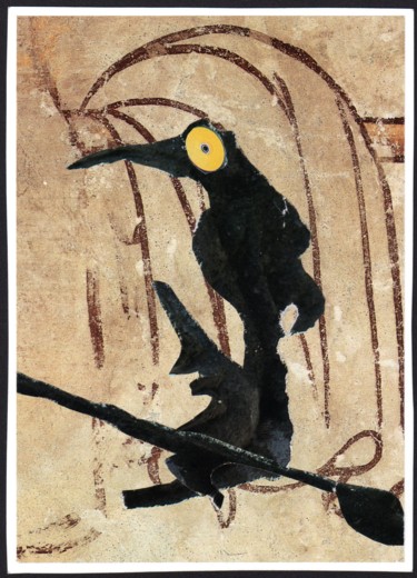 Collages intitulée "2. L'oiseau-27" par Jean-Louis Rivière, Œuvre d'art originale