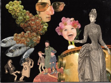 Collages intitulée "3. Albert, sa femme…" par Jean-Louis Rivière, Œuvre d'art originale