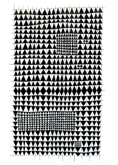 Dessin intitulée "triangle-noir-3" par Jean-Louis Rivière, Œuvre d'art originale, Crayon