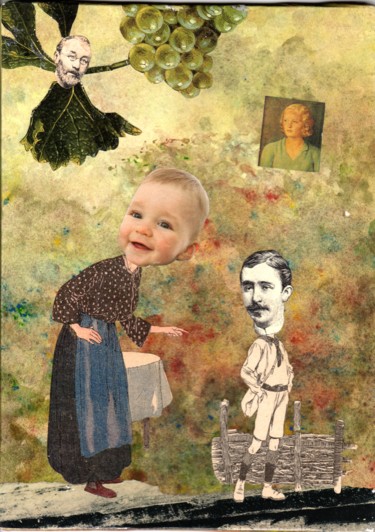 Collages intitulée "10. C'est mon fils…" par Jean-Louis Rivière, Œuvre d'art originale