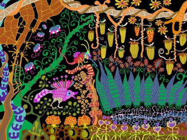 Arts numériques intitulée "Biodiversité IV" par Jean-Louis Rivière, Œuvre d'art originale, Travail numérique 2D