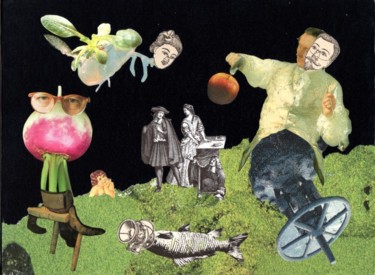 Collages intitulée "21. Le jardin d'Eden" par Jean-Louis Rivière, Œuvre d'art originale