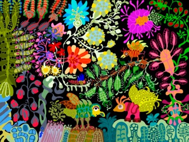 Arts numériques intitulée "Biodiversité V" par Jean-Louis Rivière, Œuvre d'art originale, Travail numérique 2D