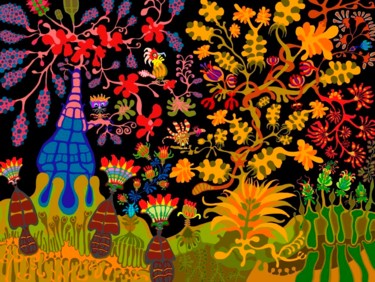 Arts numériques intitulée "Biodiversité VIII" par Jean-Louis Rivière, Œuvre d'art originale, Travail numérique 2D