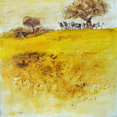 Peinture intitulée "4-serenite-jaune-hu…" par Jean-Louis Sérié, Œuvre d'art originale