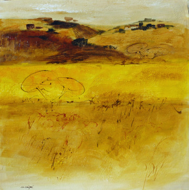 Peinture intitulée "9-jaunes-huile-60x6…" par Jean-Louis Sérié, Œuvre d'art originale