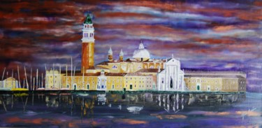Peinture intitulée "Venise soir et lumi…" par Jean-Luc Bénac, Œuvre d'art originale, Huile
