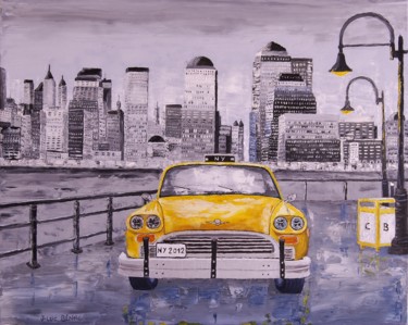 Pintura titulada "New York sur les qu…" por Jean-Luc Bénac, Obra de arte original, Oleo