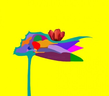 Digital Arts titled "Fleur au Sourcil Ro…" by Jean-Luc Bohin, Original Artwork, Digital Painting