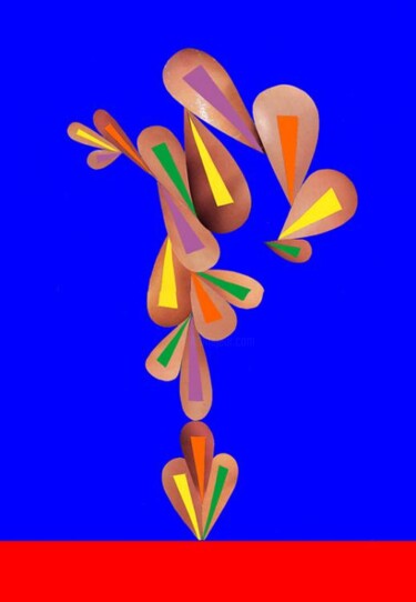 Peinture intitulée "Guerrier Floral 2" par Jean-Luc Bohin, Œuvre d'art originale, Huile