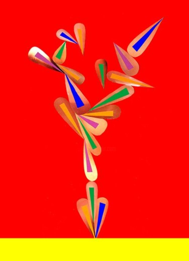 Peinture intitulée "Guerrier Floral 3" par Jean-Luc Bohin, Œuvre d'art originale, Huile