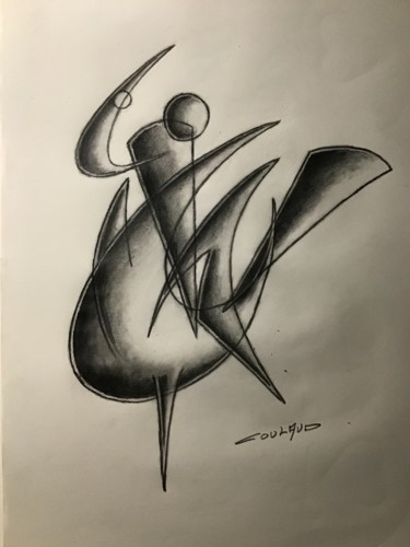 Drawing titled "Oiseau" by Jean-Luc Coulaud, Original Artwork, Pencil