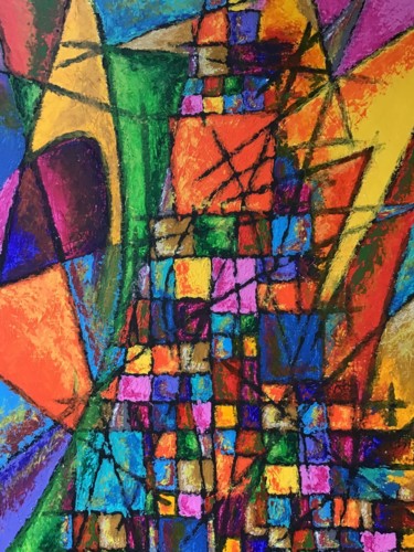 Painting titled "Le triangle carres" by Jean-Luc Coulaud, Original Artwork
