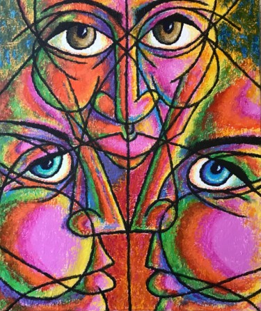 Peinture intitulée "La triplette" par Jean-Luc Coulaud, Œuvre d'art originale, Acrylique