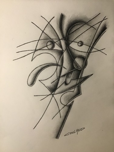 Dessin intitulée "Tête oiseau" par Jean-Luc Coulaud, Œuvre d'art originale, Crayon