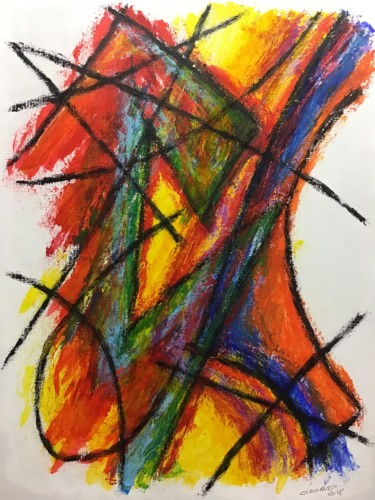 Painting titled "Abstraction 8" by Jean-Luc Coulaud, Original Artwork, Acrylic