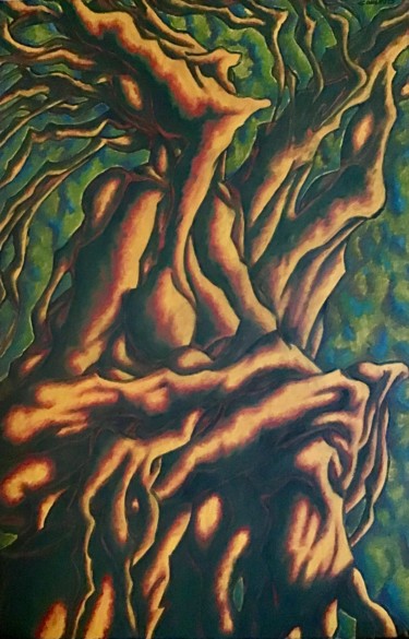 Pintura intitulada "La vieille arbre" por Jean-Luc Coulaud, Obras de arte originais, Óleo