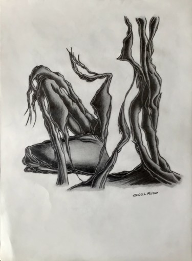 Drawing titled "Étude arbrologique 6" by Jean-Luc Coulaud, Original Artwork, Pencil