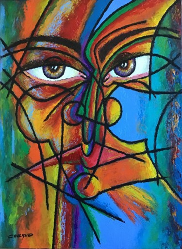 Peinture intitulée "Face / profil" par Jean-Luc Coulaud, Œuvre d'art originale, Huile