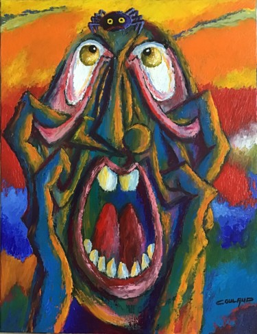 Painting titled "LE CRI (variation)" by Jean-Luc Coulaud, Original Artwork, Oil