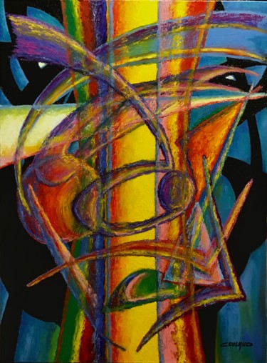 Painting titled "Abstraction Figurat…" by Jean-Luc Coulaud, Original Artwork, Oil