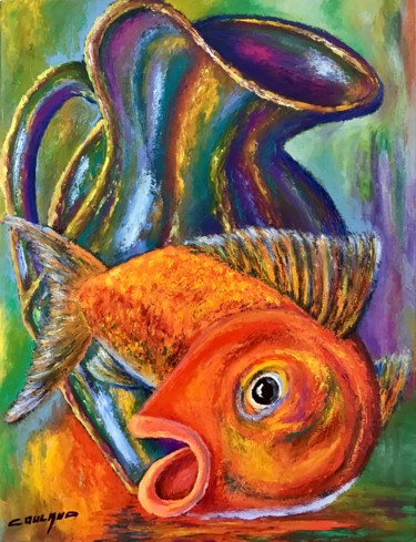 Peinture intitulée "Le Poisson Pichet o…" par Jean-Luc Coulaud, Œuvre d'art originale, Huile