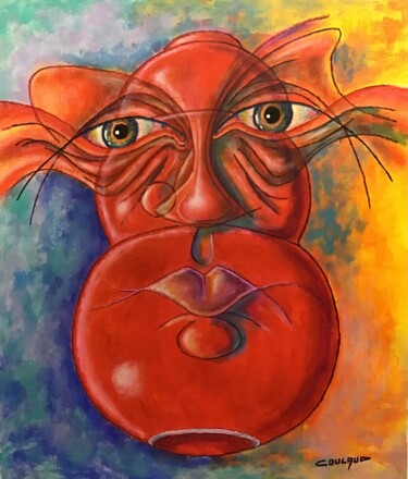 TÊTE DE KONG Peinture intitulée "TÊTE DE KONG" par Jean-Luc Coulaud, Œuvre d'art originale, Acrylique