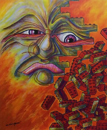 Painting titled "L ‘ EGO" by Jean-Luc Coulaud, Original Artwork, Acrylic