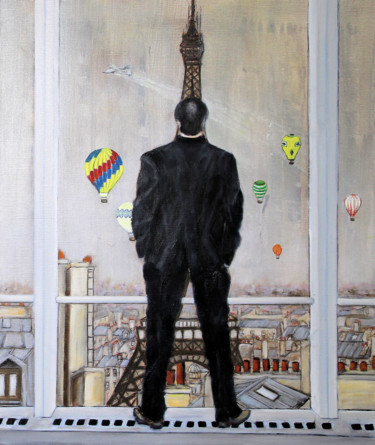 Peinture intitulée "Regard-sur-paris.jpg" par Jean-Luc Gaillard, Œuvre d'art originale, Huile