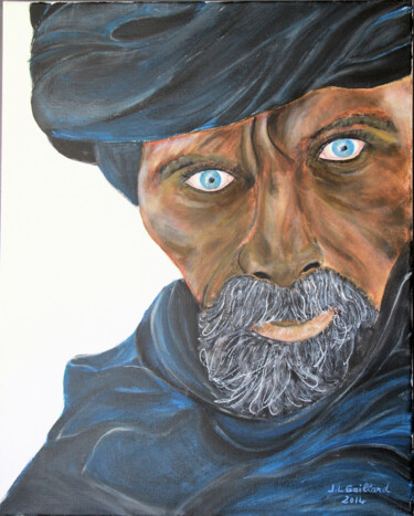 Pintura titulada "L'Homme bleu" por Jean-Luc Gaillard, Obra de arte original, Acrílico Montado en Bastidor de camilla de mad…