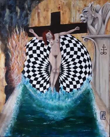 Картина под названием "Enfer" - Jean-Luc Gaillard, Подлинное произведение искусства, Масло