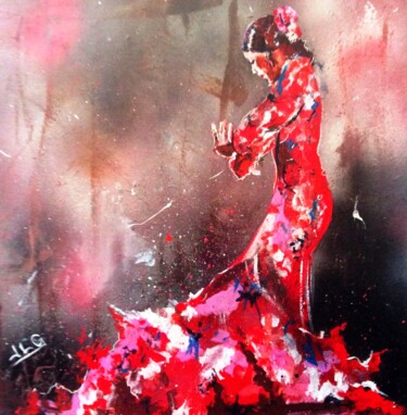 Peinture intitulée "Flamenca" par Jean-Luc Garcia, Œuvre d'art originale, Acrylique