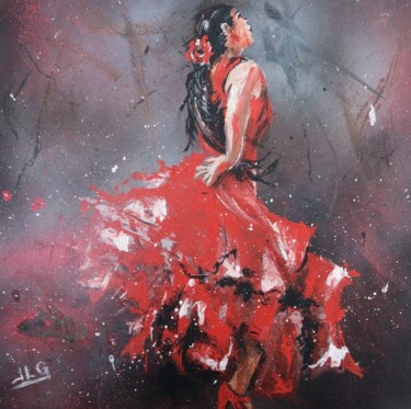 Pintura intitulada "Flamenca 2" por Jean-Luc Garcia, Obras de arte originais, Acrílico
