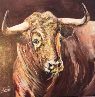 Pintura intitulada "Toro 33" por Jean-Luc Garcia, Obras de arte originais, Óleo