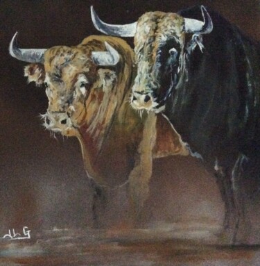 Painting titled "Toro 30" by Jean-Luc Garcia, Original Artwork, Acrylic