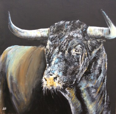 Malerei mit dem Titel "Toro 8" von Jean-Luc Garcia, Original-Kunstwerk, Acryl Auf Keilrahmen aus Holz montiert