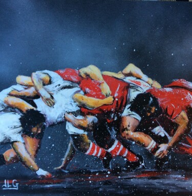 Painting titled "Rugby 57" by Jean-Luc Garcia, Original Artwork, Acrylic