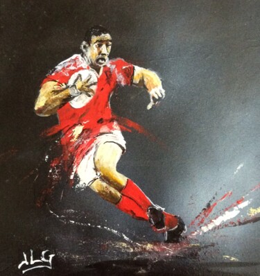 Painting titled "Rugby 50" by Jean-Luc Garcia, Original Artwork, Acrylic