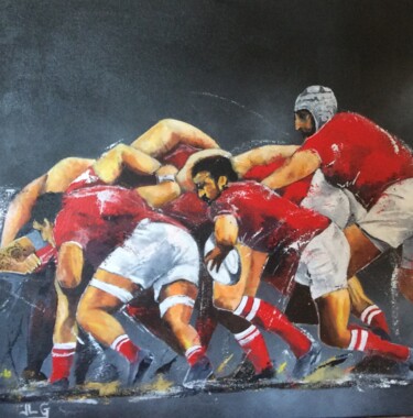 Painting titled "Rugby 66" by Jean-Luc Garcia, Original Artwork, Acrylic