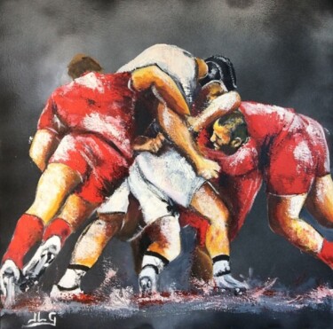 Painting titled "RUGBY 86" by Jean-Luc Garcia, Original Artwork, Acrylic