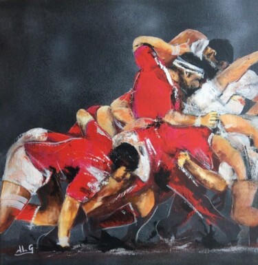 Painting titled "Rugby 87" by Jean-Luc Garcia, Original Artwork, Acrylic