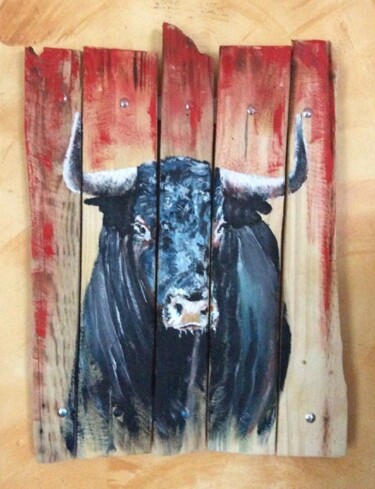 Painting titled "El Toro" by Jean-Luc Garcia, Original Artwork, Acrylic
