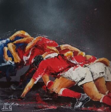 Malerei mit dem Titel "Rugby 101" von Jean-Luc Garcia, Original-Kunstwerk, Acryl